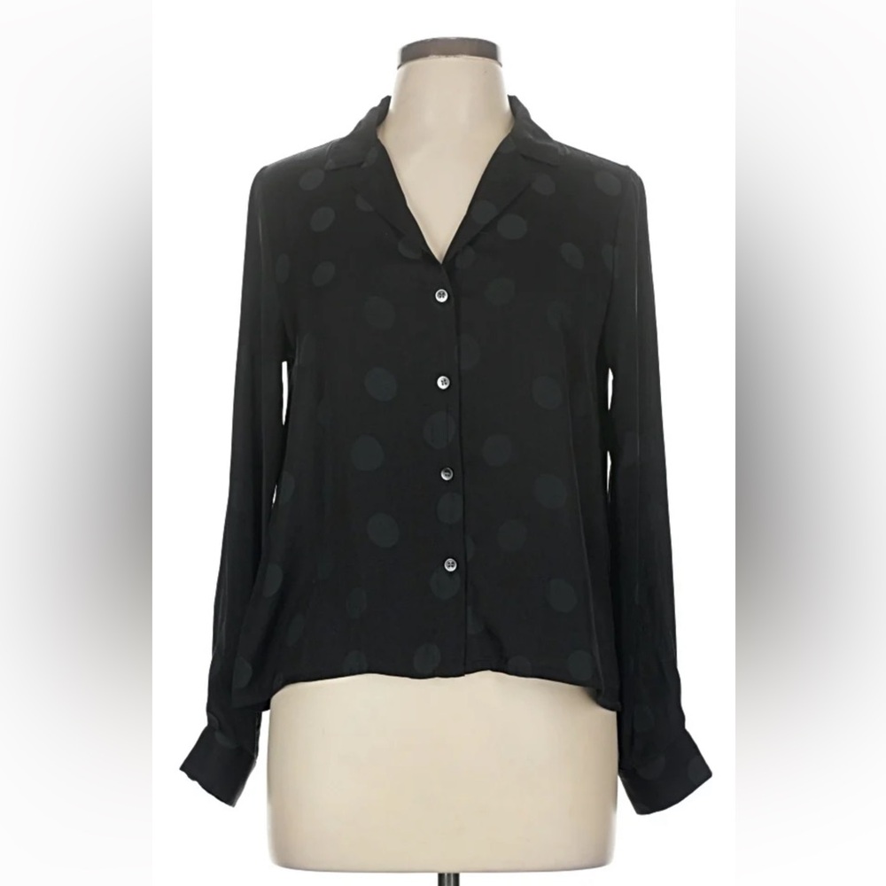 Madewell Silk Black Polka Dot Women's Top